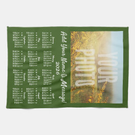 Tu calendario de toallas de té fotográfico verde