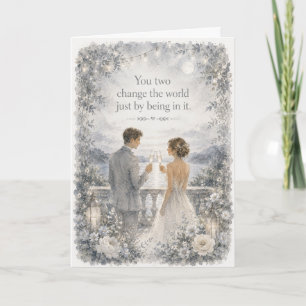 Tú Cambias el Mundo Tarjeta de Boda   Romántico