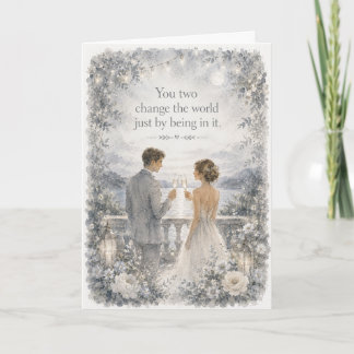 Tú Cambias el Mundo Tarjeta de Boda | Romántico