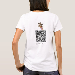 Tu camiseta con código QR con jirafa divertida y t