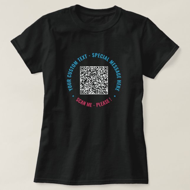 Tu Camiseta de Código QR Divertido Ejemplo Agregar (Diseño del anverso)