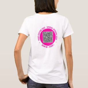 Tu camiseta de código QR personalizada con texto P