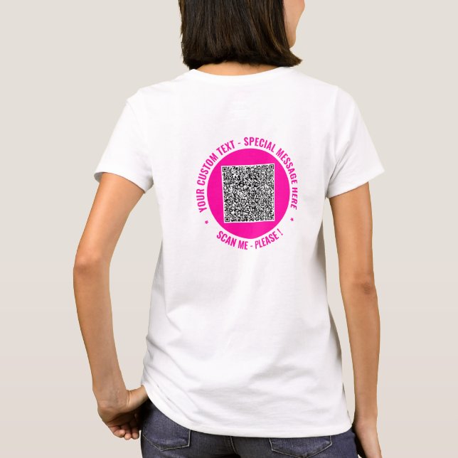 Tu camiseta de código QR personalizada con texto P (Reverso)