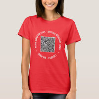 Tu camiseta de código QR personalizada con texto P