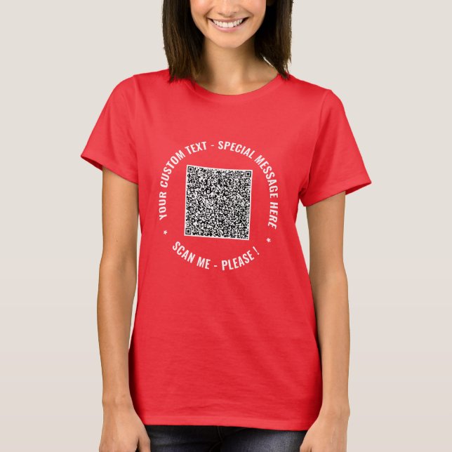 Tu camiseta de código QR personalizada con texto P (Anverso)