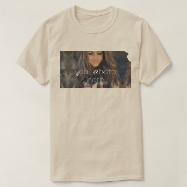 TU Camiseta De Forma De Foto Estado De Kansas (Diseño del anverso)