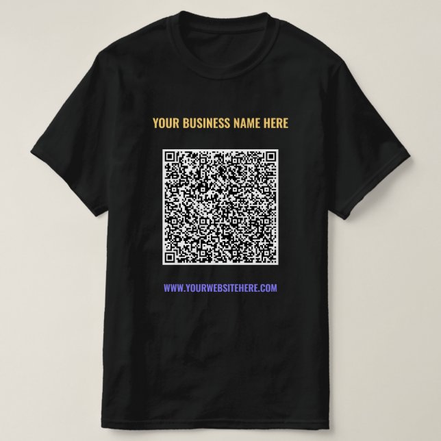 Tu camiseta de negocio con código QR y texto perso (Diseño del anverso)