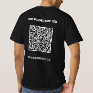 Tu camiseta de negocio con código QR y texto perso