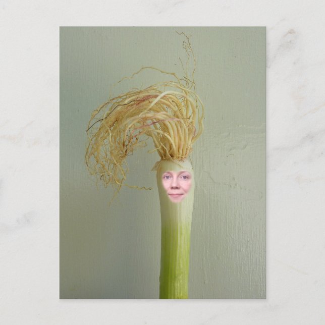 Tu cara en la postal de la cebolla de primavera (Anverso)