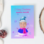 Tu Cara En La Tarjeta De Navidades<br><div class="desc">¡Muéstrate la cara o la cara de tus seres queridos en esta linda tarjeta de Navidades! Personalizable fácil para cambiar el texto y la foto</div>