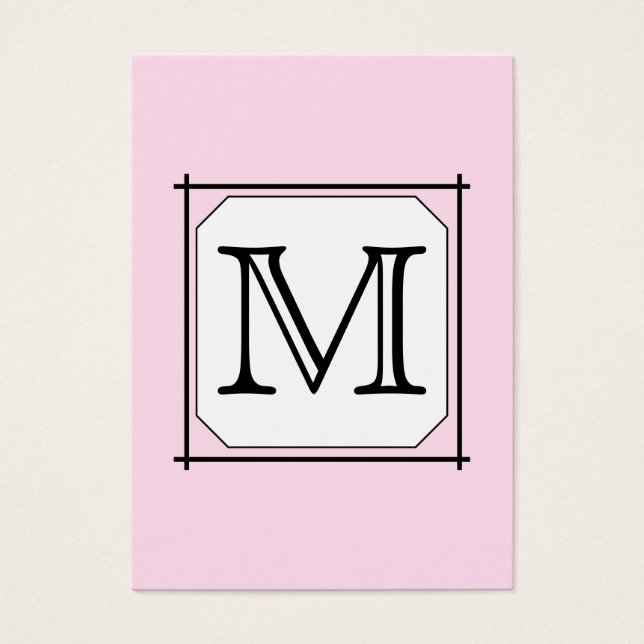Tu carta. Monograma personalizado. Blanco negro ro (Frente)