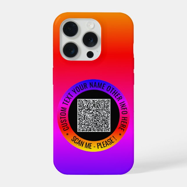 Tu código QR Texto personalizado Funda para iPhone (Reverso )