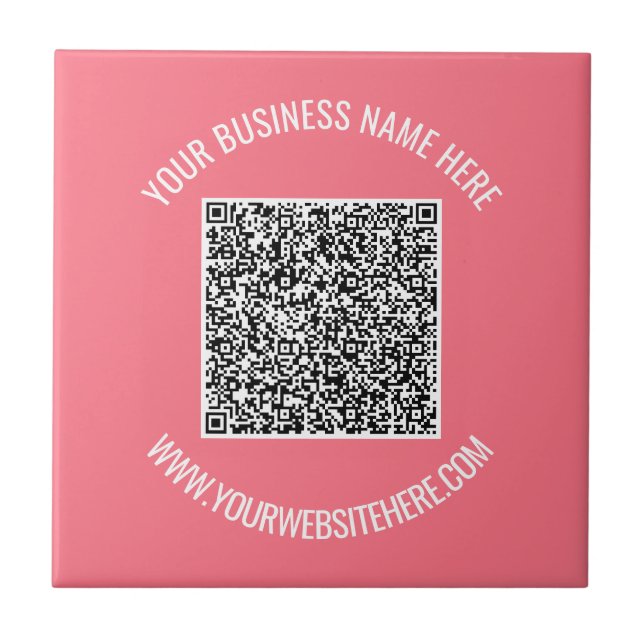 Tu código QR Texto personalizado y baldosa de cerá (Frente)