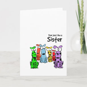 Tu como una hermana - tarjeta de saludo