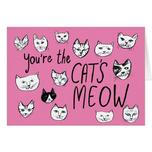 TÚ ERES LA MEOW Cute Kittens Love Pink Card (Anverso (Horizontal))