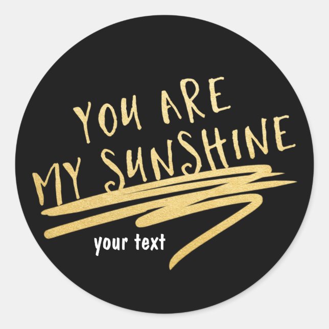 TÚ ERES MI SOL Personalizado Oro Negro Pegatina Mo (Anverso)