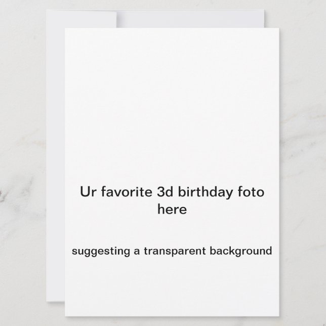 "Tu favorito. 3d cumpleaños foto aquí" Invitación (Anverso)