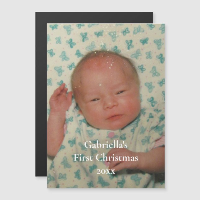 Tu foto bebé personalizado en la primera Navidad (Anverso/Reverso)