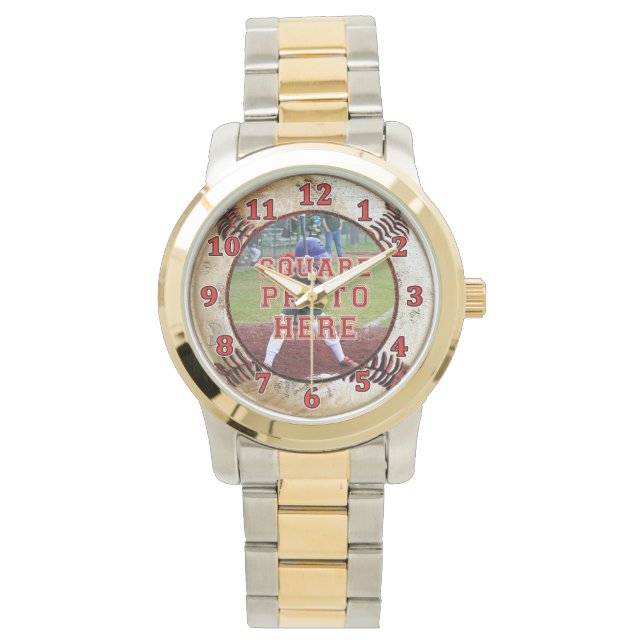 TU FOTO CUADRADA Relojes de béisbol Instrucciones (Anverso)