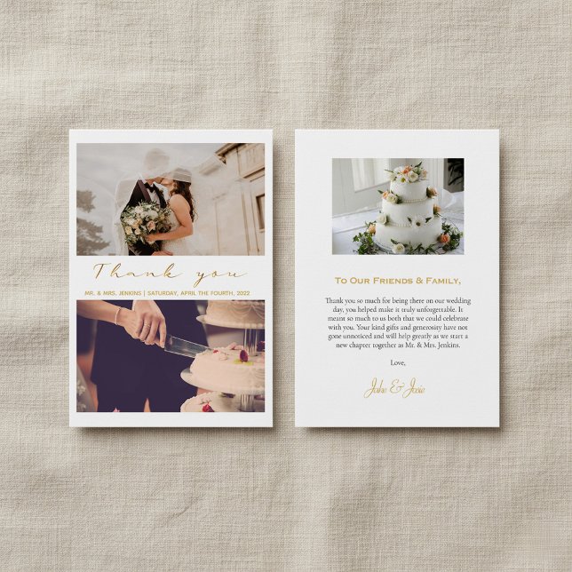 Tu foto de boda feliz, tarjeta de agradecimiento m (Your happy wedding photo, modern thank you card.)