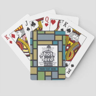 TU FOTO en cartas de juego de patrones geométricos