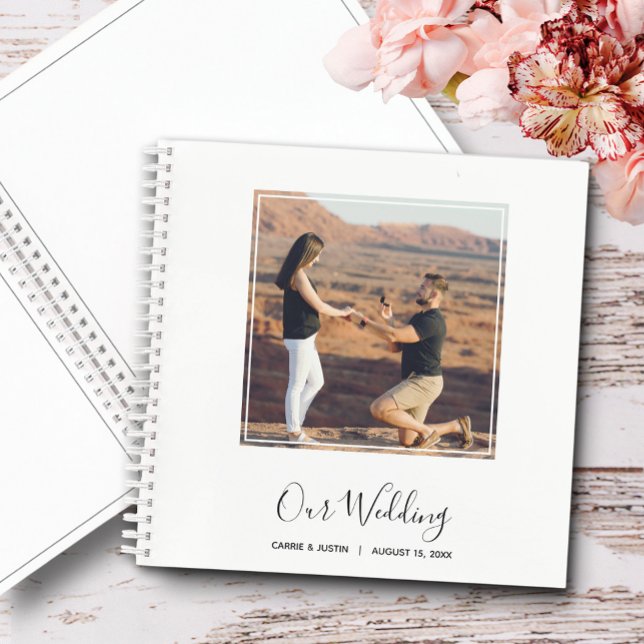 Tu foto en el libro de invitados Boda (Choose SOFT or HARD cover and inside pages, *Sketch style shown here.)