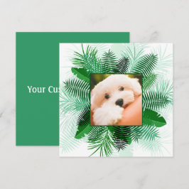 Tu foto en invitaciones de marco de hojas de palme