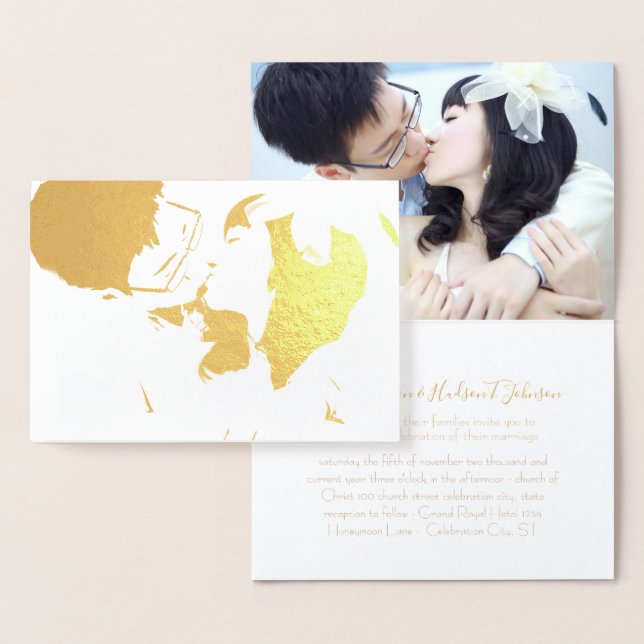 Tu foto en invitaciones reales a una boda de Relie (Demostración)