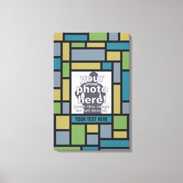 TU FOTO en lienzo personalizado de patrones geomét (Anverso)