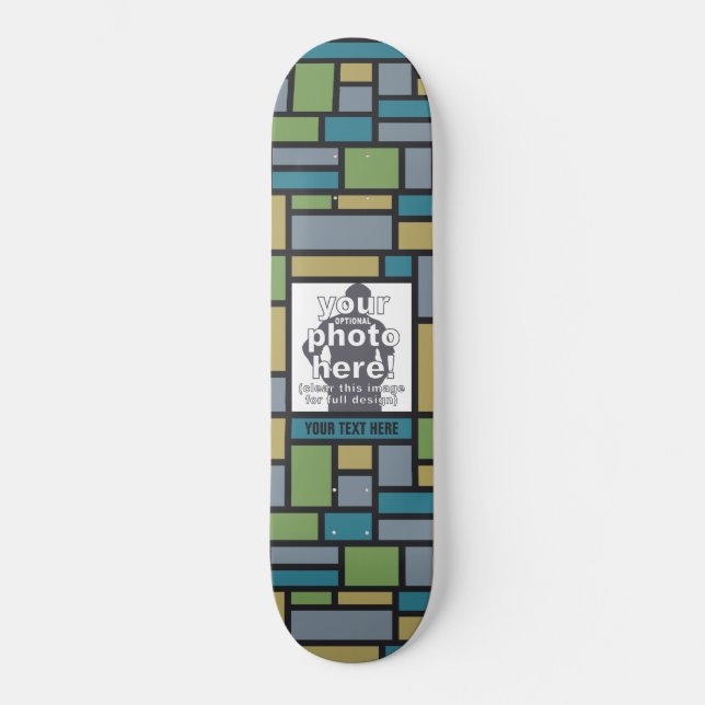 TU FOTO en skateboards de patrones geométricos (Anverso)