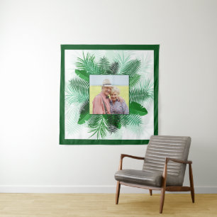 Tu foto en un tapiz de hojas de palmera
