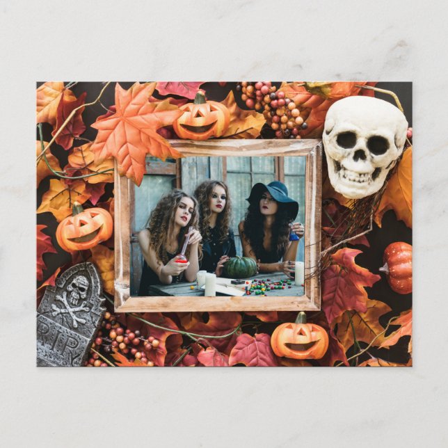 TU FOTO en una postal de Halloween (Anverso)