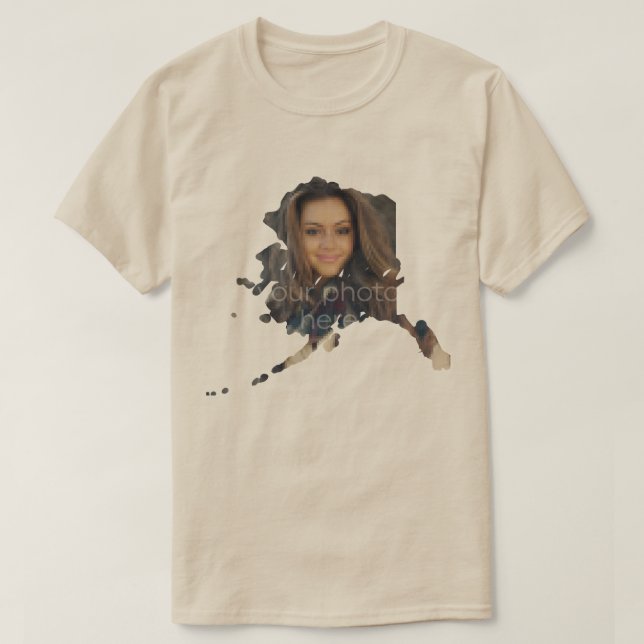 TU FOTO Estado De Alaska Forma Camiseta (Diseño del anverso)