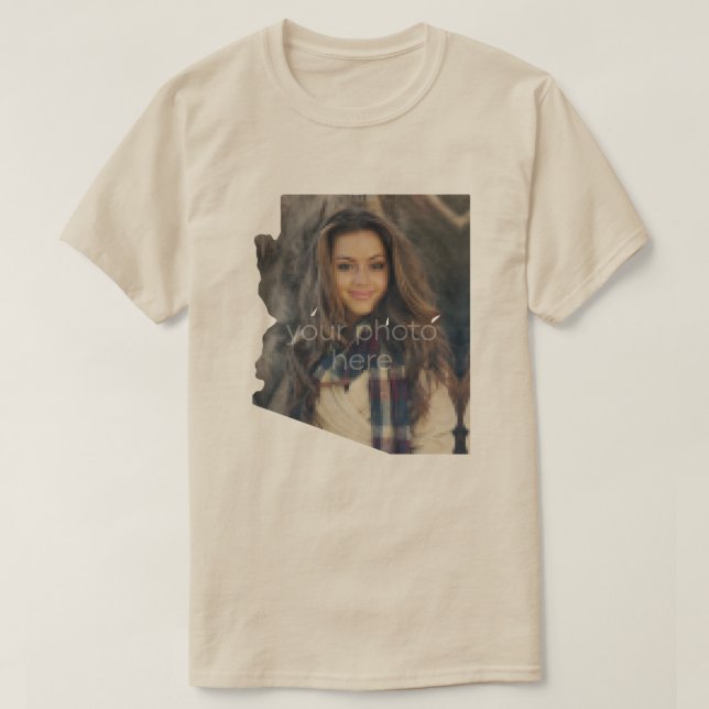 TU FOTO Estado De Arizona Forma Camiseta (Diseño del anverso)