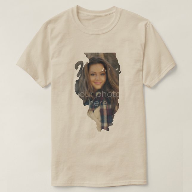 TU FOTO Estado De Illinois Forma Camiseta (Diseño del anverso)