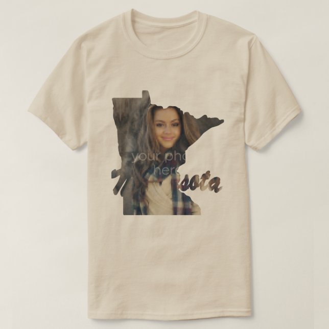 TU FOTO Estado De La camiseta Forma Minnesota (Diseño del anverso)