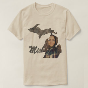 TU FOTO Estado De Michigan Forma Camiseta