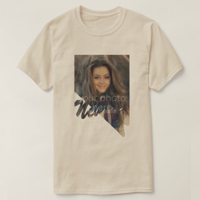 TU FOTO Estado De Nevada Forma Camiseta (Diseño del anverso)