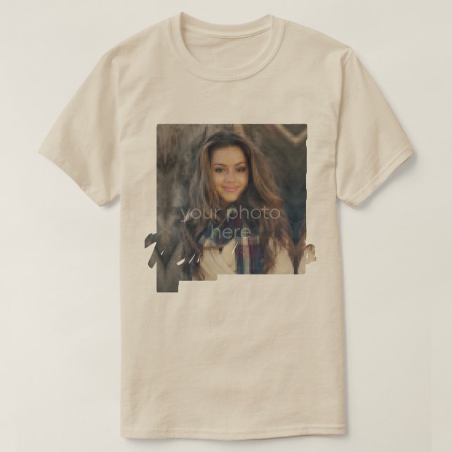 TU FOTO Estado De Nuevo México Forma Camiseta (Diseño del anverso)
