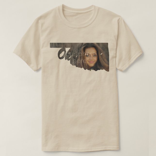 TU FOTO Estado De Oklahoma Forma Camiseta (Diseño del anverso)