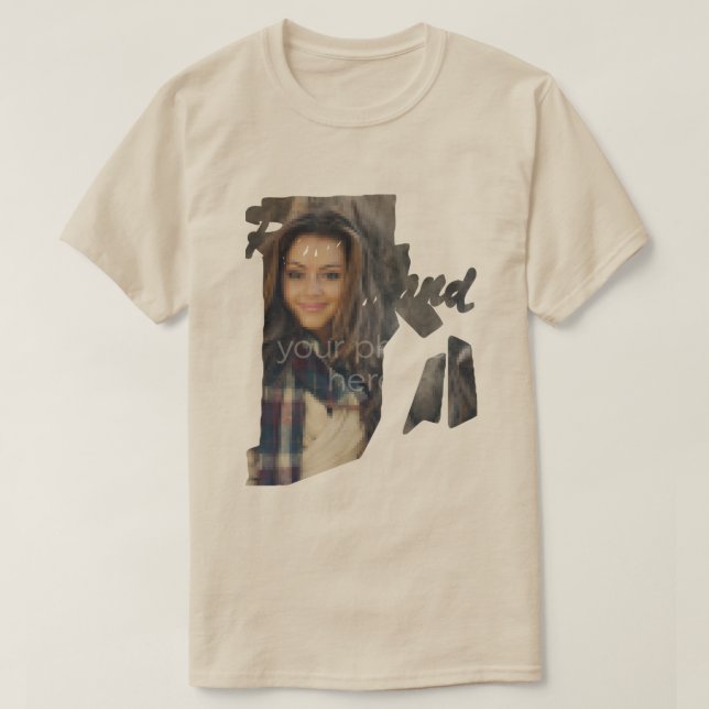 TU FOTO Estado De Rhode Island Forma Camiseta (Diseño del anverso)