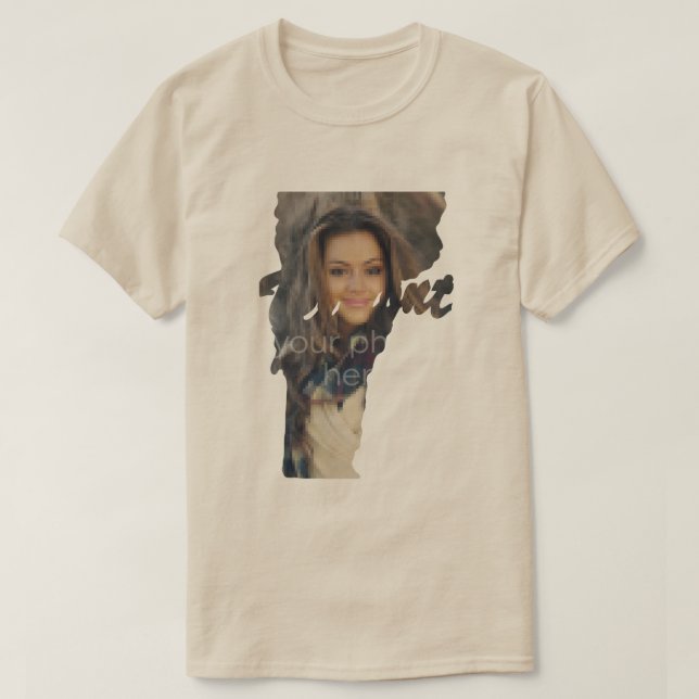 TU FOTO Estado De Vermont Forma Camiseta (Diseño del anverso)