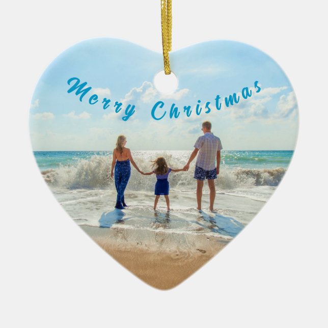 Tu foto familiar Ornamentos de Navidad Personaliza (Frente)
