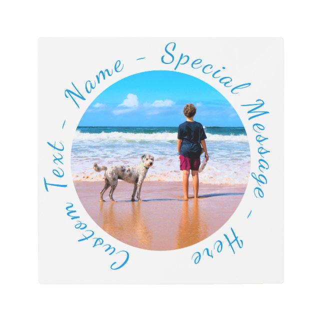 Tu foto favorita de impresión Metalizado con texto (Anverso)