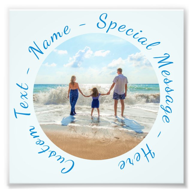 Tu foto favorita impresa con texto Personalizado (Frente)
