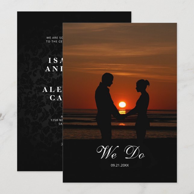 Tu Foto Para Invitación A La Boda Boda (Anverso / Reverso)