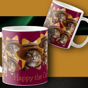 Tu gato en un collage en una copa de café