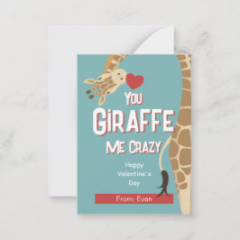 Tu Giraffe Me Crazy Kids Tarjeta de San Valentín