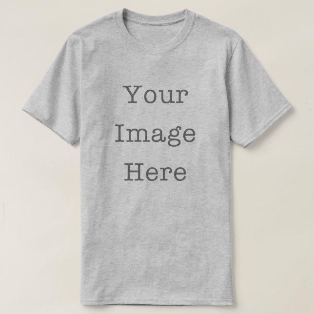 Tu imagen aquí Camiseta gris personalizable (Diseño del anverso)