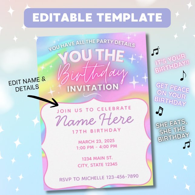 Tu invitación de fiesta de cumpleaños (Subido por el creador)